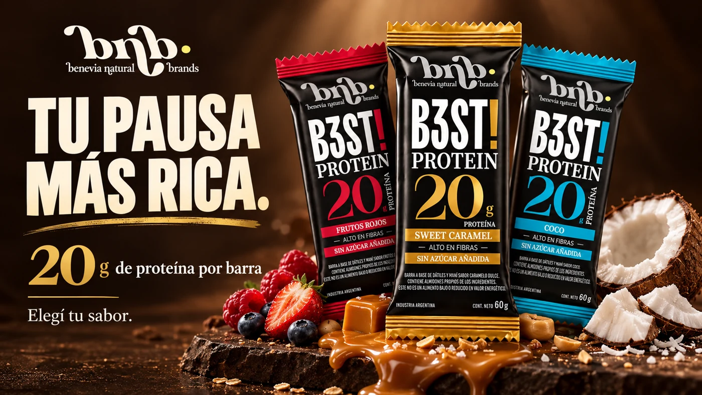 Barras BNB de frutos rojos, sweet caramel y coco